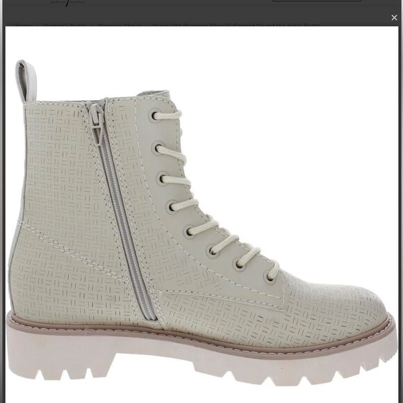 Dolce Vita Piker Perforated Round toe Ankle Boots 7.5 M. Ivory Perforated Stella - Picture 2 of 7